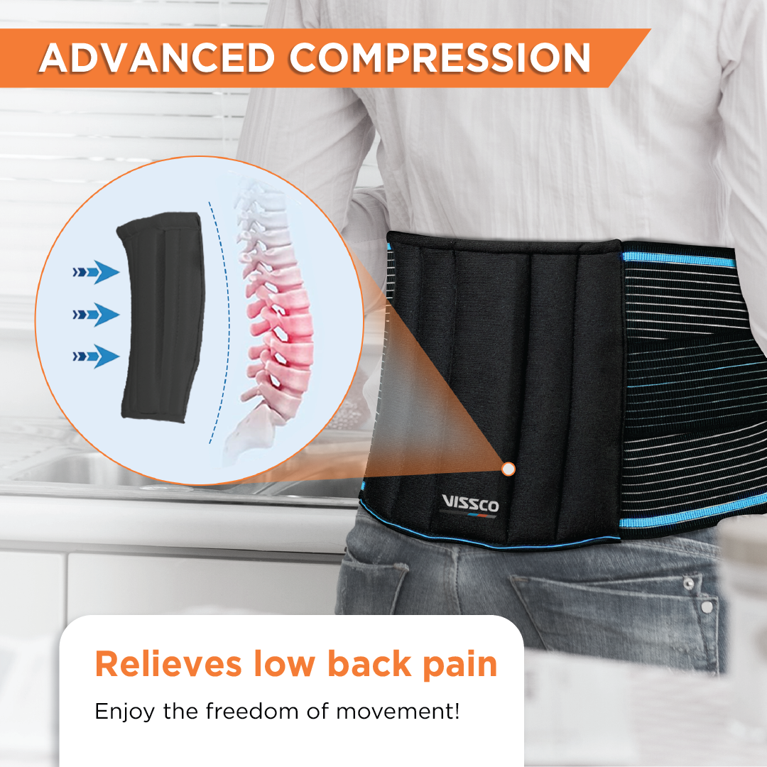 Vissco Lumboset Belt (Basic) - Mild Support | Provides Support to the  Back | Relief from Back & Abdomen Pain (Black)