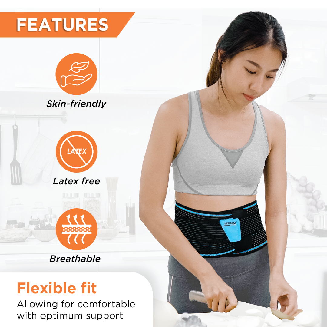 Vissco Lumboset Belt (Basic) - Mild Support | Provides Support to the  Back | Relief from Back & Abdomen Pain (Black)