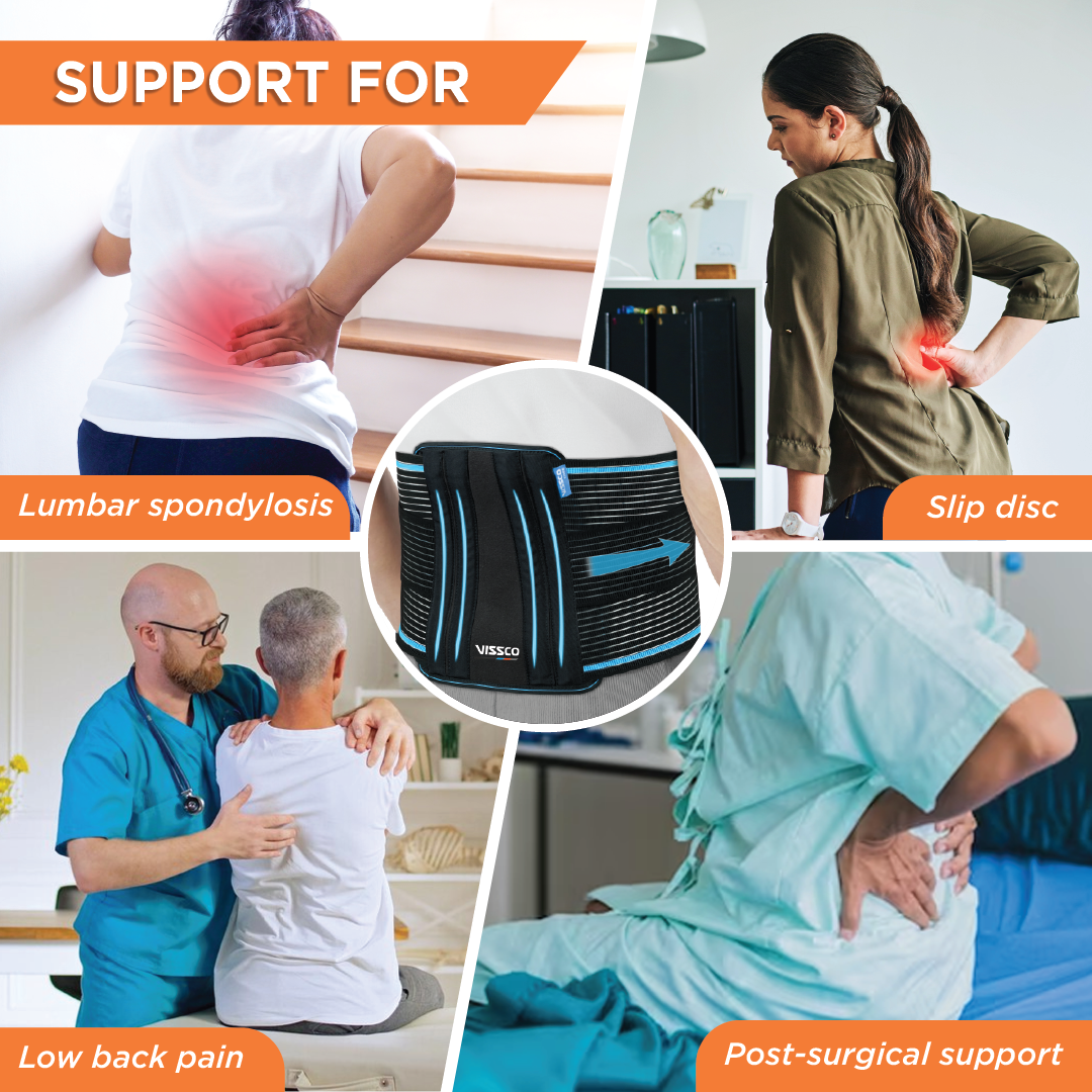 Vissco Lumboset Advance Belt (Moderate Support) | Provides Support to the Lumbar Spine & Lower Back