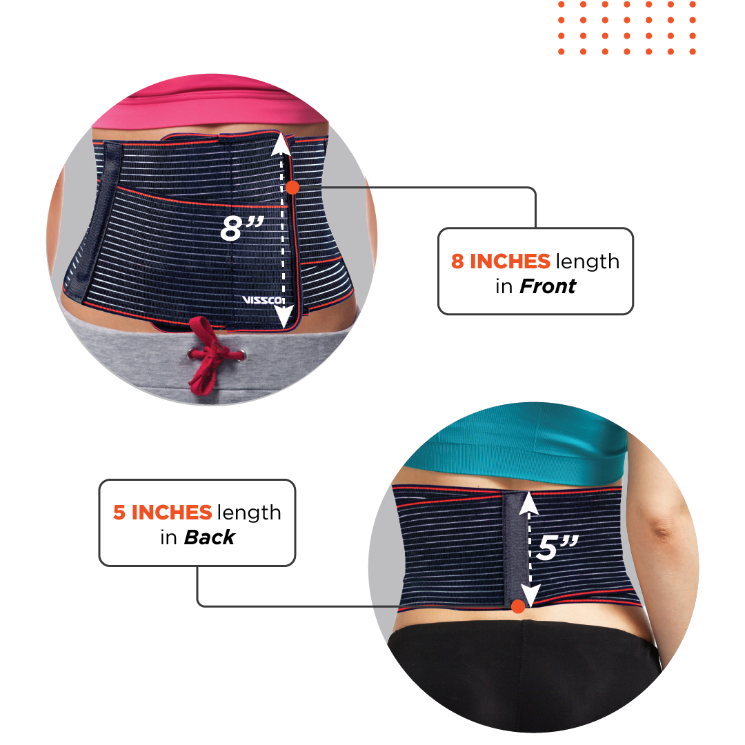 Vissco Abdoset | Abdominal Support for Weak Abdominal Muscles & Helps Toning the Muscles (Black)