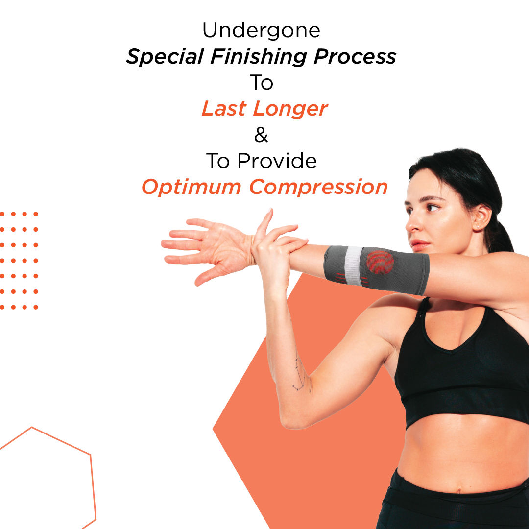 Vissco Elbow Support with Strap (Mild Support) | Provides Ideal Compression to the Strained Muscles of the Elbow (Multicolor)