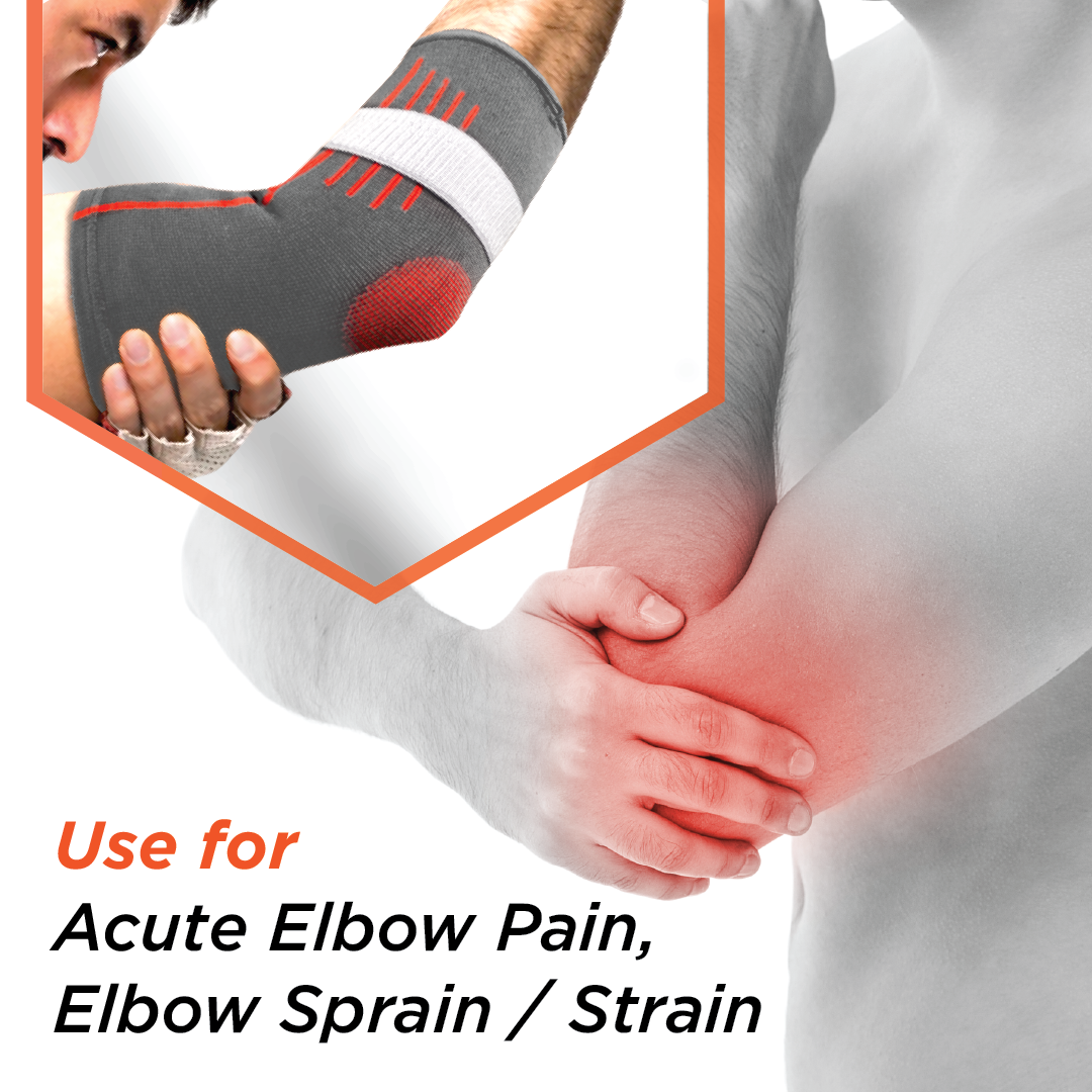 Vissco Elbow Support with Strap (Mild Support) | Provides Ideal Compression to the Strained Muscles of the Elbow (Multicolor)