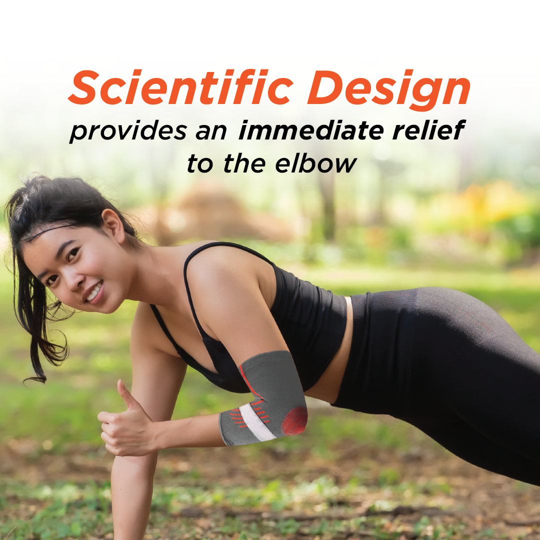Vissco Elbow Support with Strap (Mild Support) | Provides Ideal Compression to the Strained Muscles of the Elbow (Multicolor)