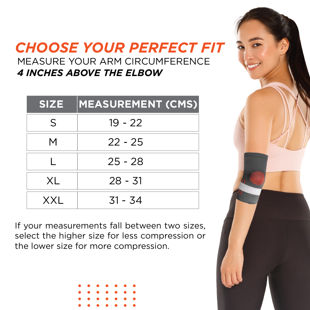 Vissco Elbow Support with Strap (Mild Support) | Provides Ideal Compression to the Strained Muscles of the Elbow (Multicolor)