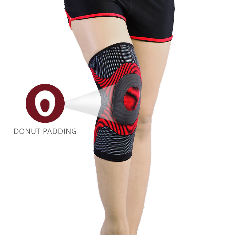 Vissco 3D Knee Cap with Donut Padding | Provides optimum Knee compression and mild support for free Knee movement | Color - Multicolor (Single Piece)