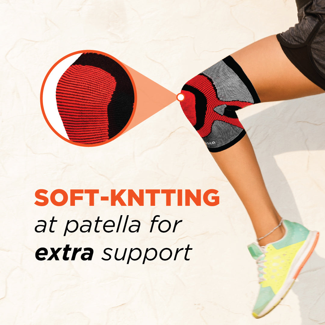 Vissco 3D Knee Cap with Donut Padding | Provides optimum Knee compression and mild support for free Knee movement | Color - Multicolor (Single Piece)