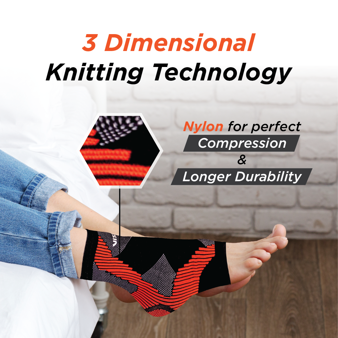 Vissco 3D Ankle Support | For Injured Ankles | Pain Reliever for Strained or Sprained Ankles (Multicolor)