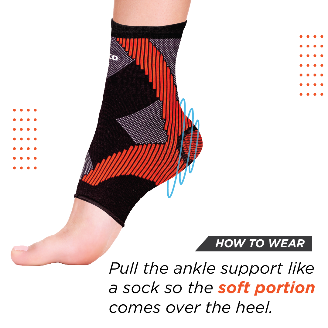 Vissco 3D Ankle Support | For Injured Ankles | Pain Reliever for Strained or Sprained Ankles (Multicolor)
