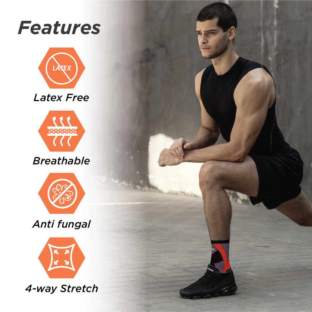 Vissco 3D Ankle Support | For Injured Ankles | Pain Reliever for Strained or Sprained Ankles (Multicolor)