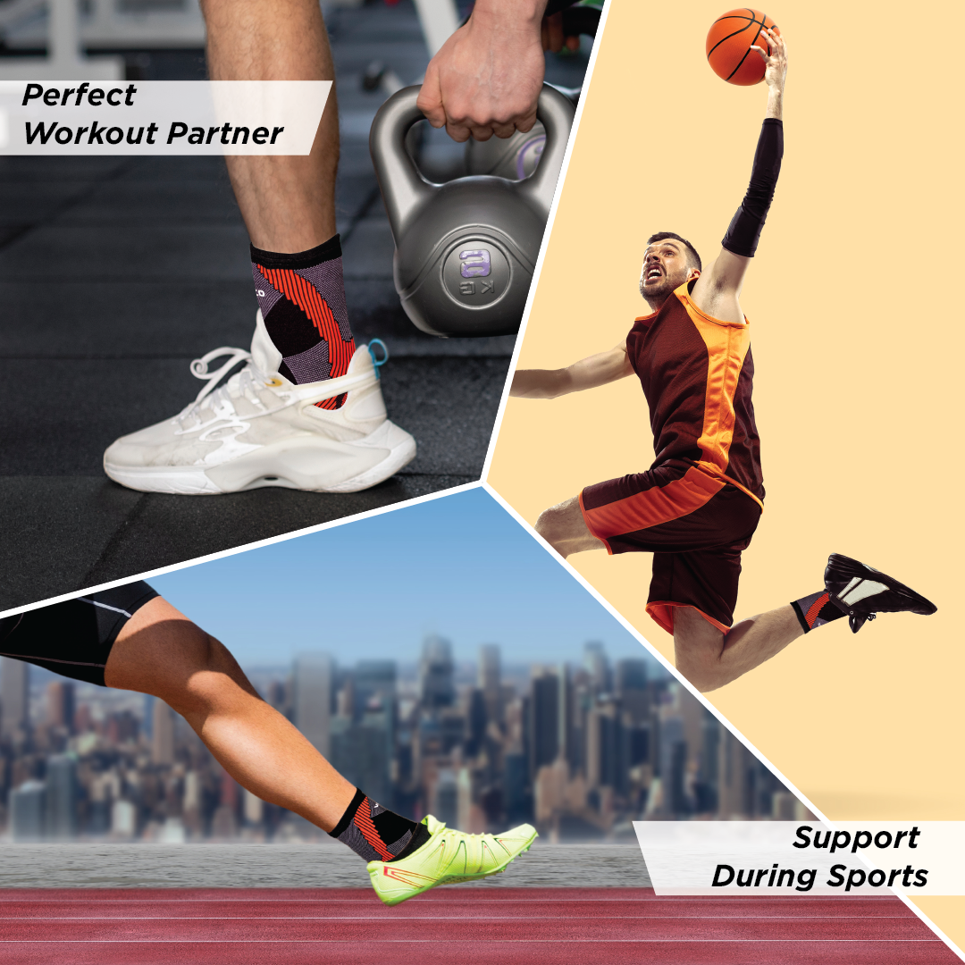 Vissco 3D Ankle Support | For Injured Ankles | Pain Reliever for Strained or Sprained Ankles (Multicolor)