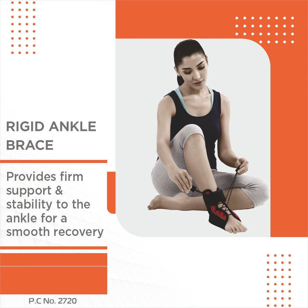 Rigid Ankle Brace | Provides Firm Support & Stability to the Ankle for Smooth Recovery (Multicolor) - Vissco Next