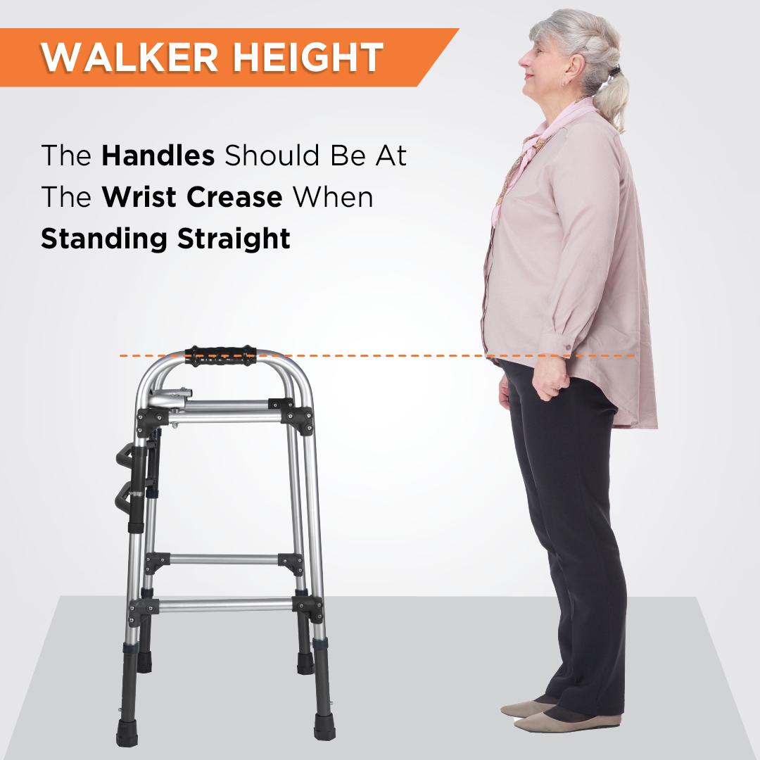 Vissco Dura Max Walker (Aluminium) | Foldable Walking Aid | Adjustable Height  | Light Weight | With Premium Grade Rubber Shoes and PVC Grip  (Grey)