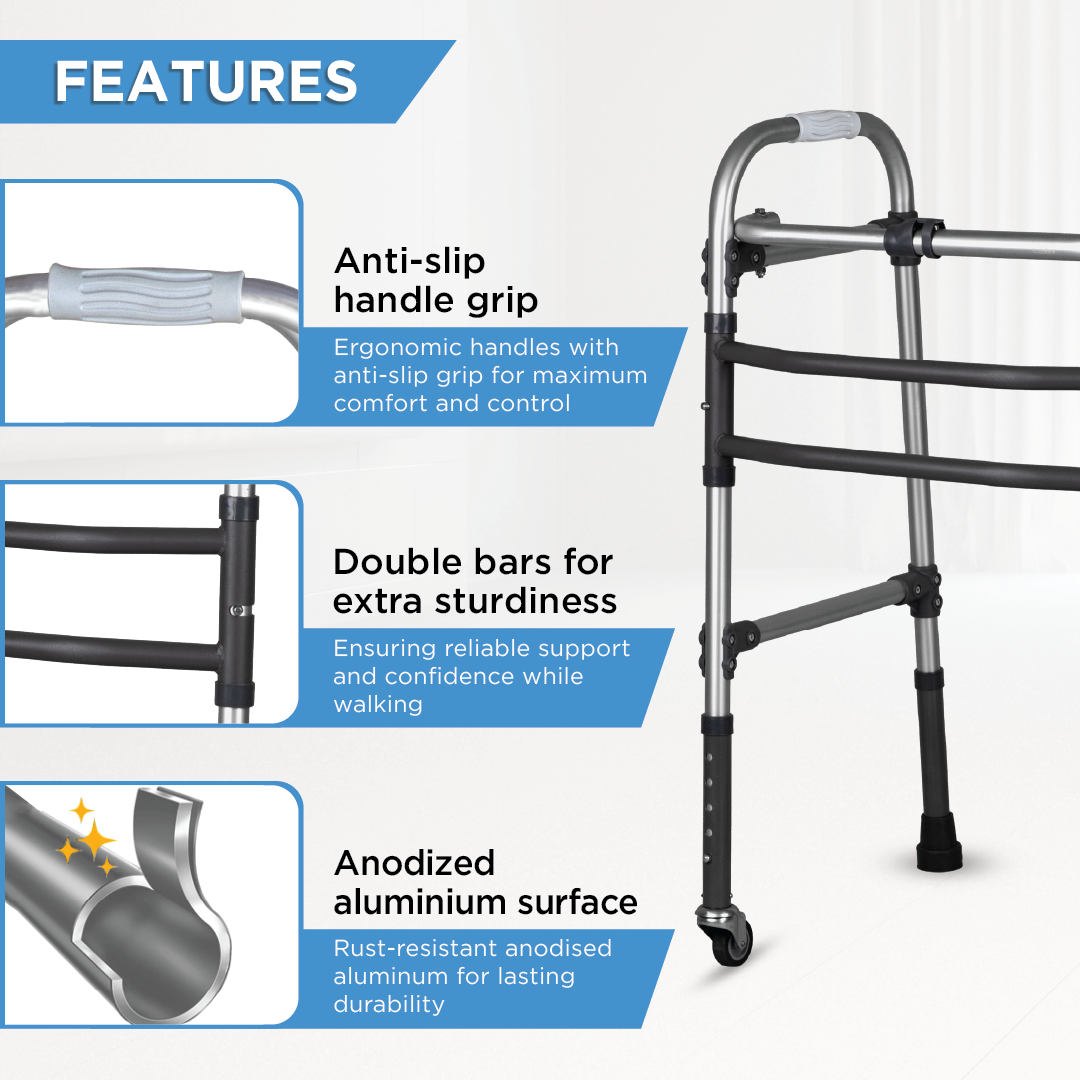 Vissco Dura Max Walker - with Wheels | Aluminum