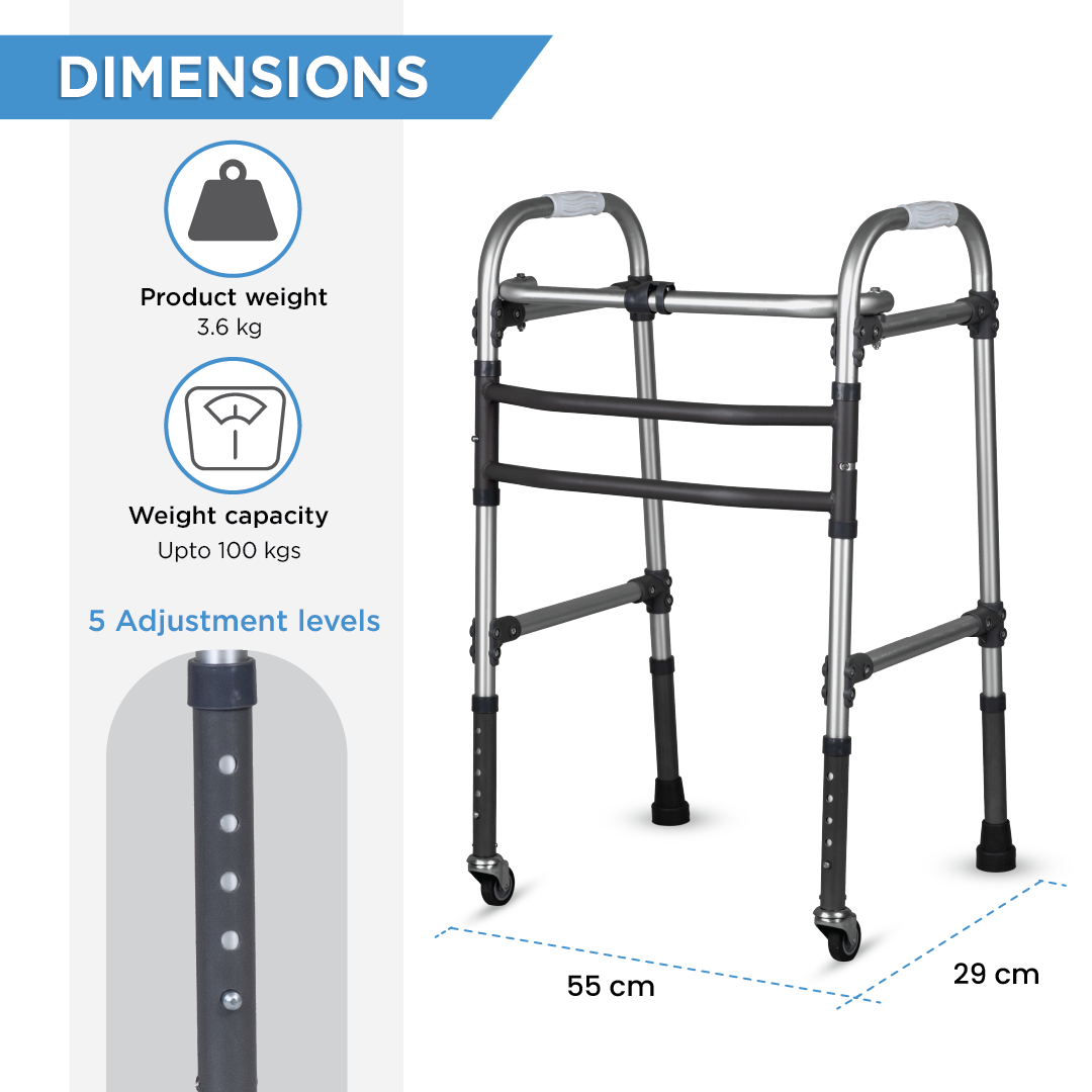 Vissco Dura Max Walker - with Wheels | Aluminum