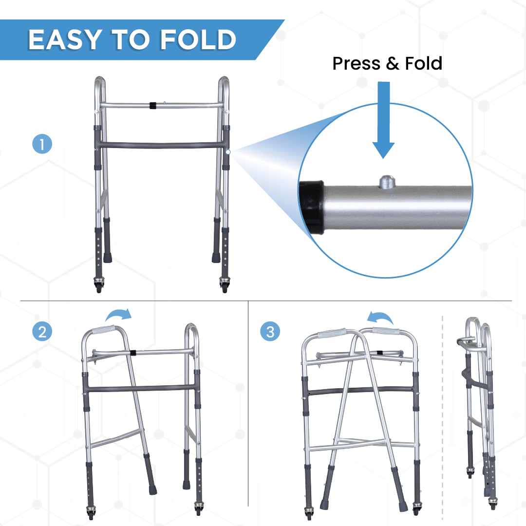 Vissco Dura Lite Walker - with Wheels | Aluminum