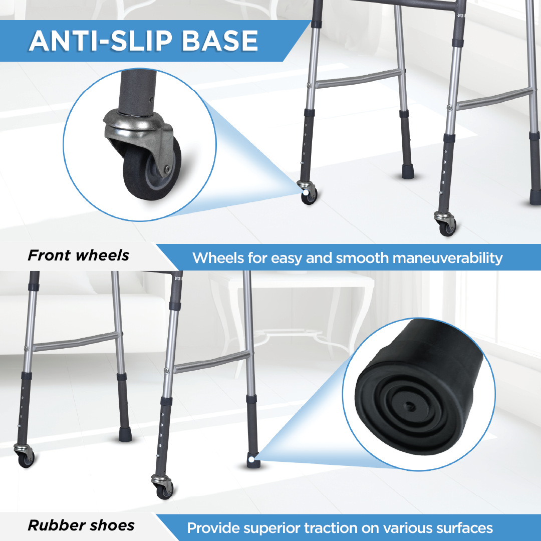 Vissco Dura Lite Walker - with Wheels | Aluminum