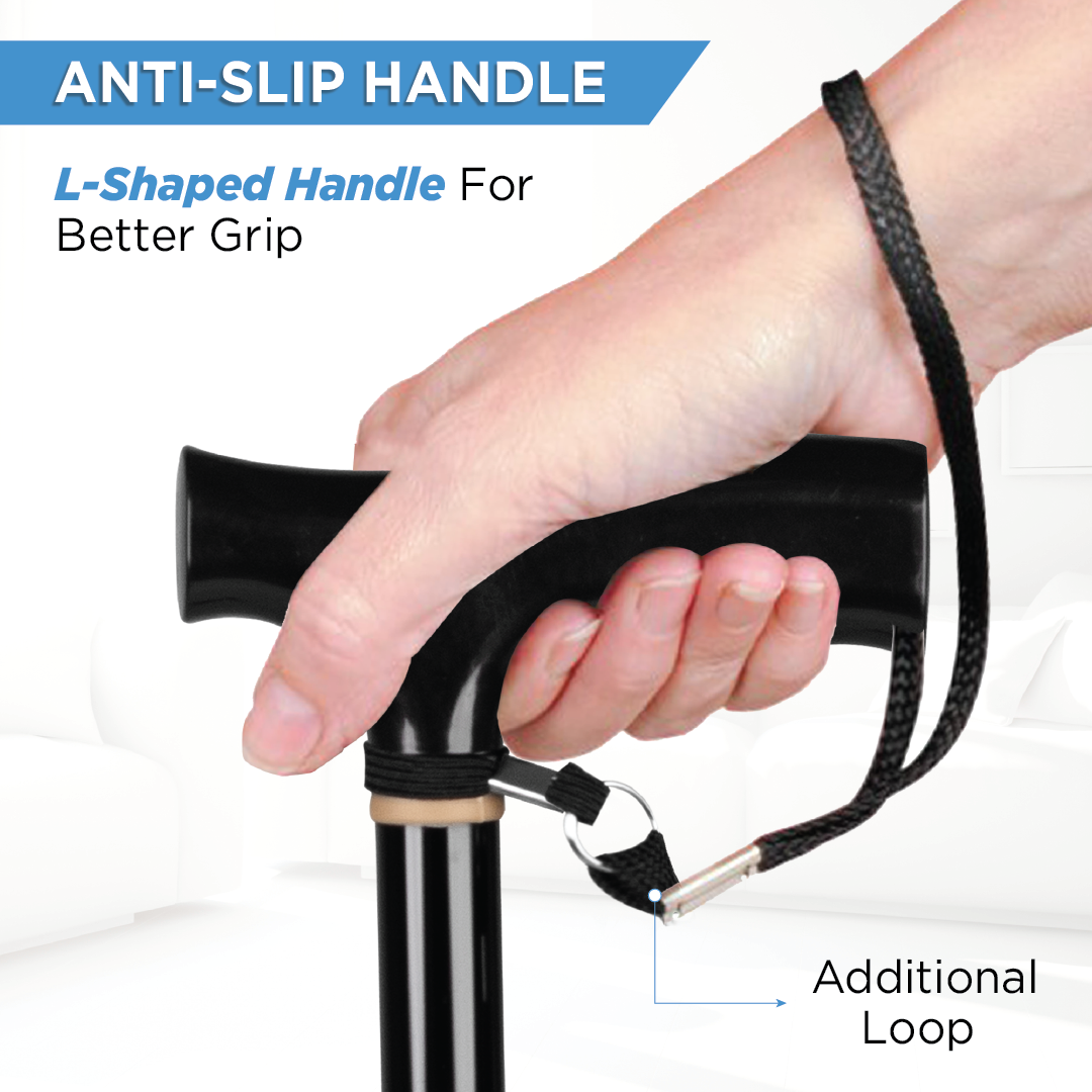 Vissco Avanti Walking Stick - Black, T-Shaped | Aluminum