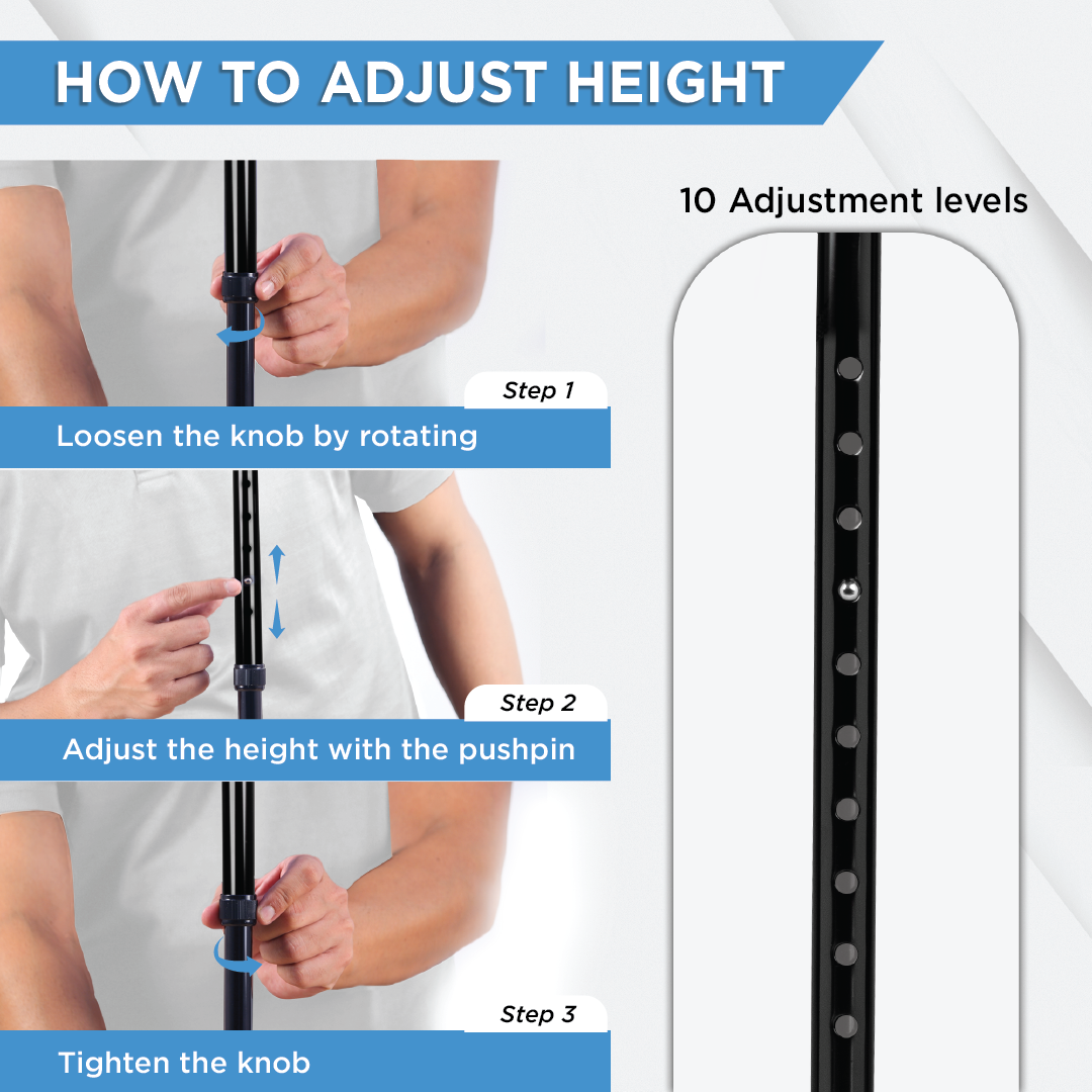 Vissco Avanti Walking Stick - Black, T-Shaped | Aluminum