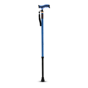 Vissco Avanti Plus - T Shape Aluminum Single Stick | Lightweight Walking Stick | Adjustable Height | Big Shoe for Better Grip (Blue)