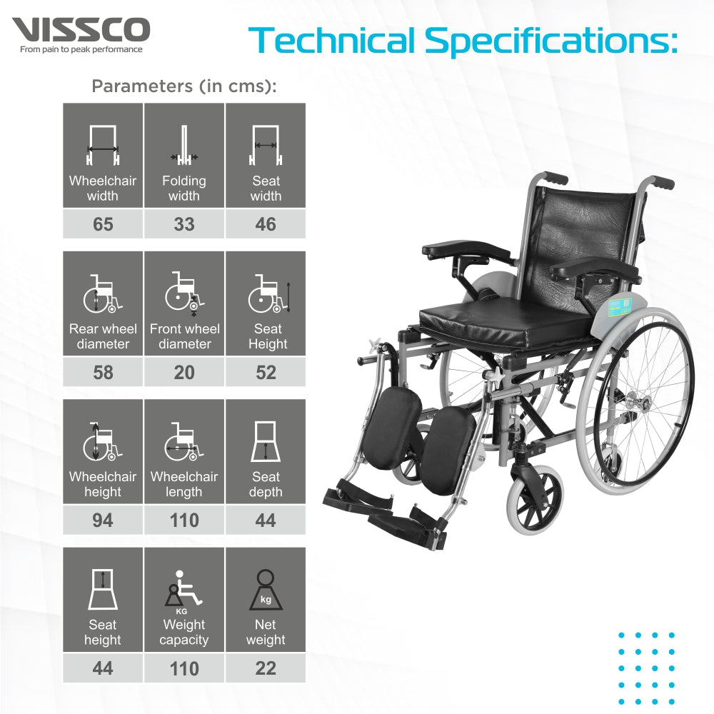 Vissco Imperio Wheelchair with Elevated Footrest (Spoke Wheels)