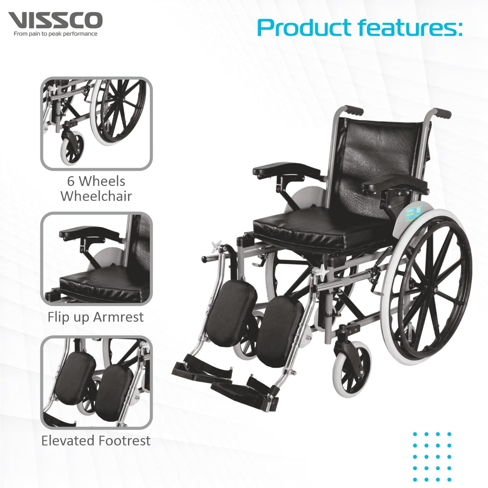 Vissco Imperio Wheelchair with Elevated Footrest (Mag Wheels)