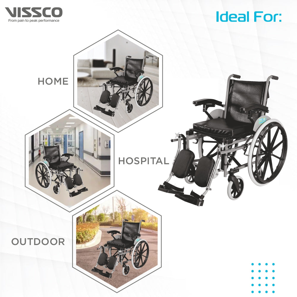 Vissco Imperio Wheelchair with Elevated Footrest (Mag Wheels)