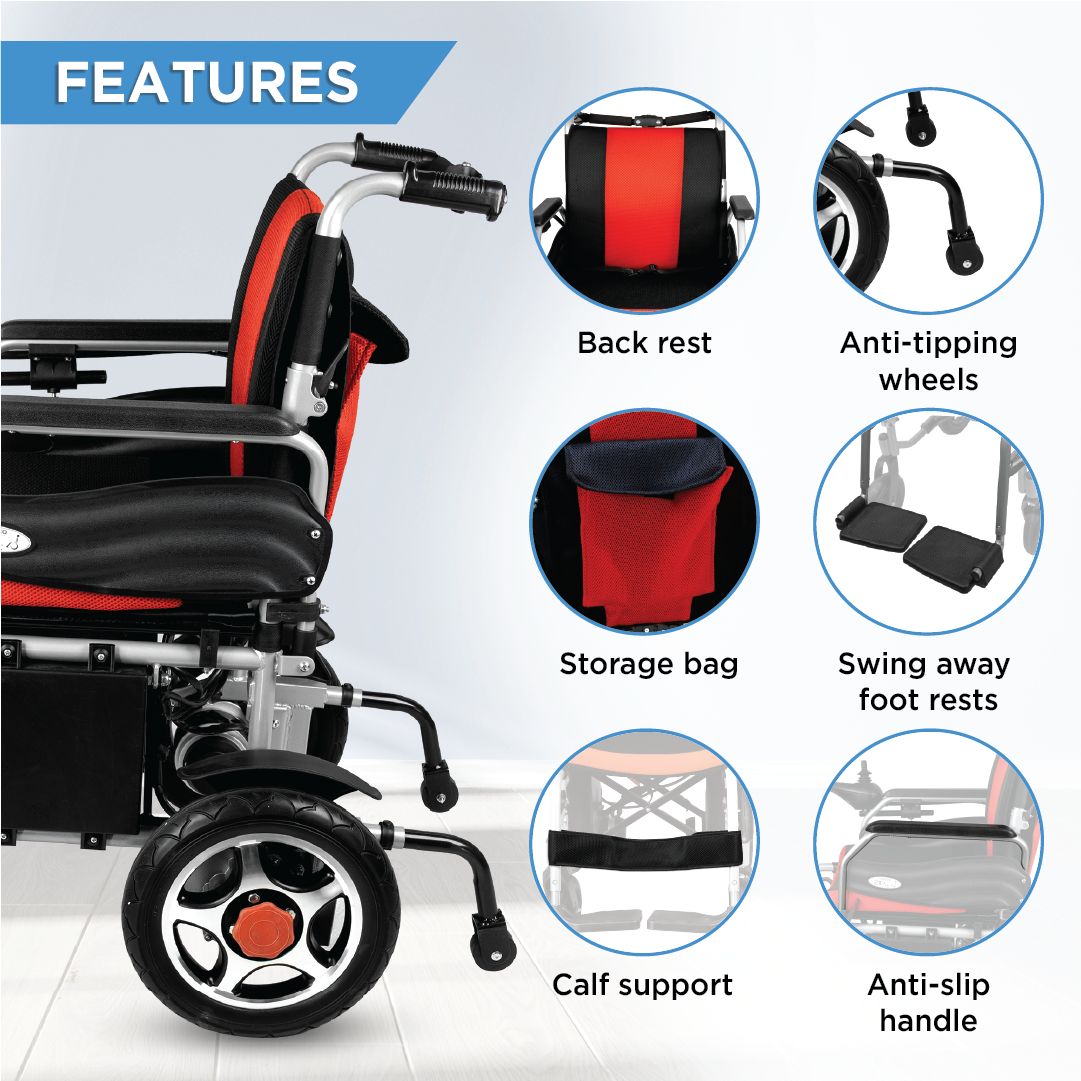 Vissco Zip Lite Power Wheelchair - with Double Battery