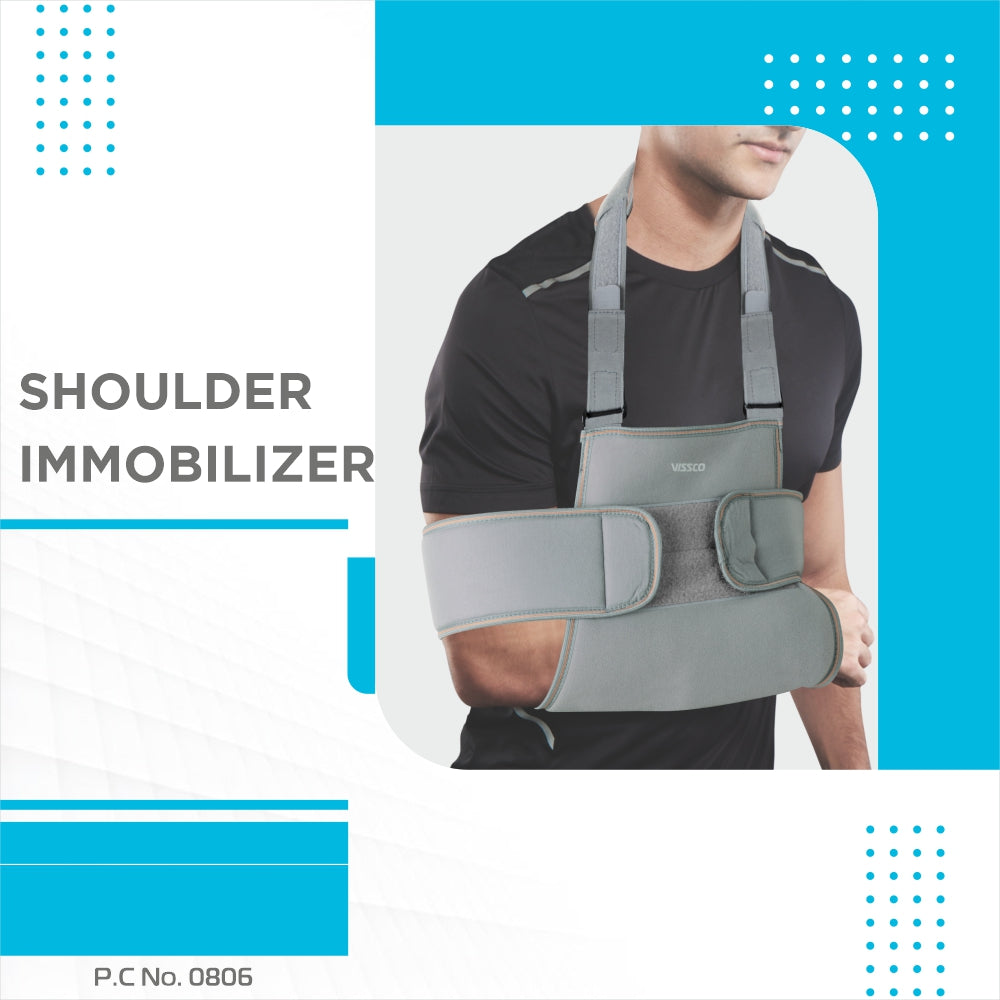 Vissco Shoulder Immobilizer | Provides Firm Support for Shoulder Dislocation & Relieves Pain (Grey)