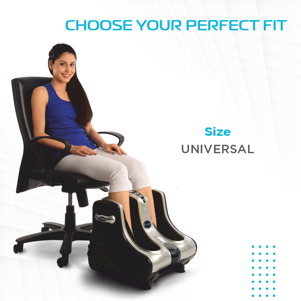 Vissco Foot & Calf Massager | Provides Muscle Relaxer for Calf/Foot | Improves Blood Circulation with Heat Vibration (Black)
