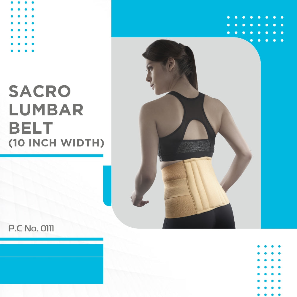 Sacro Lumbar Belt 12" Back Double Strap | Supports the Lower back | Corrects Posture & Relieves Back Pain (Beige) - Vissco Next