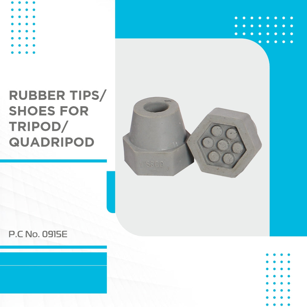 Vissco Rubber Tips/Shoes For Walking Stick, Tripod/Quadripod (PACK OF 2)