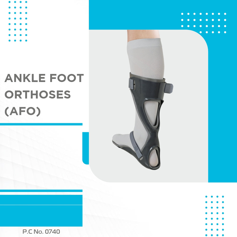 Vissco Ankle Foot Orthoses (AFO) | Maintains and Supports Foot to prevent Foot Drop | With Socks (Grey)