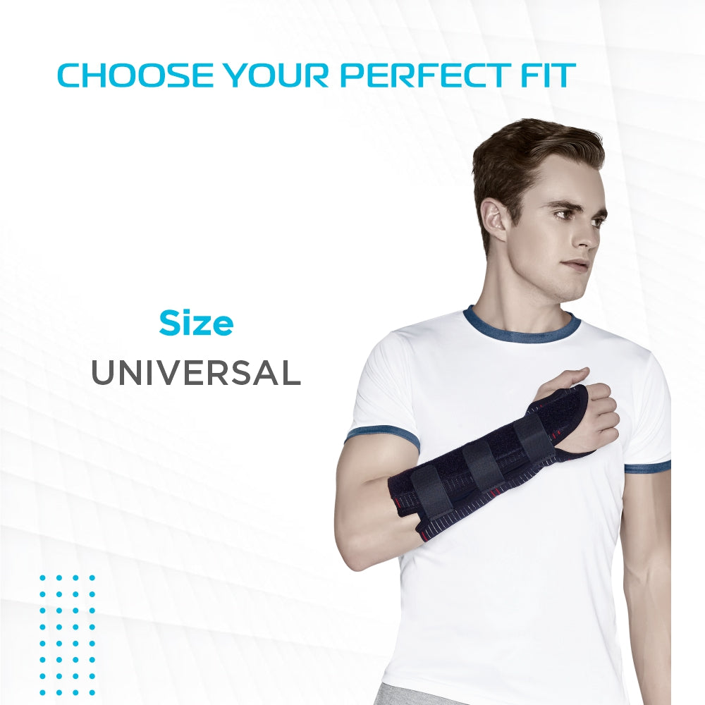 Vissco Elastic Wrist Support (21cms) | Provides Firm Support for Colles Fracture | Wrist Support to Stabilize (Black)