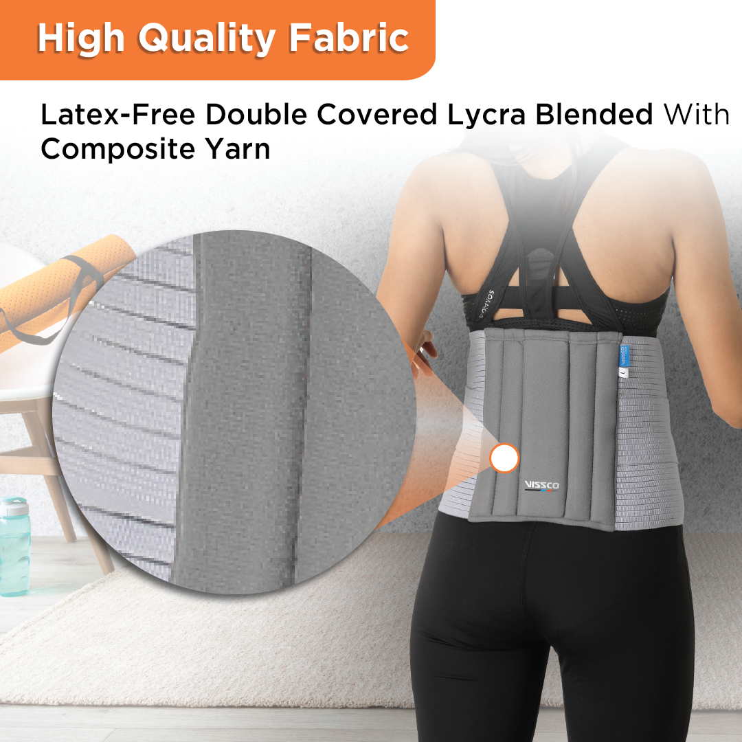 Vissco Lumbo Sacral Belt | Supports the Lumbar Spine | Corrects Posture & Relieves Back Pain (Grey)