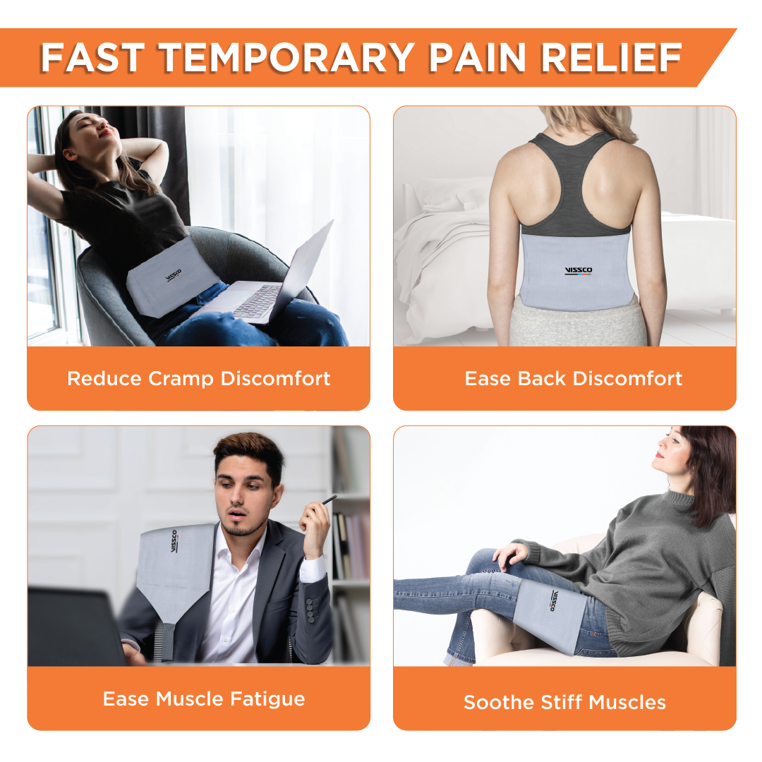 Vissco Heating Belt (Ortho) | Provides Heat Therapy to Soothe Sore Muscles | Decreases Joint Stiffness & Relieves Pain (Grey)