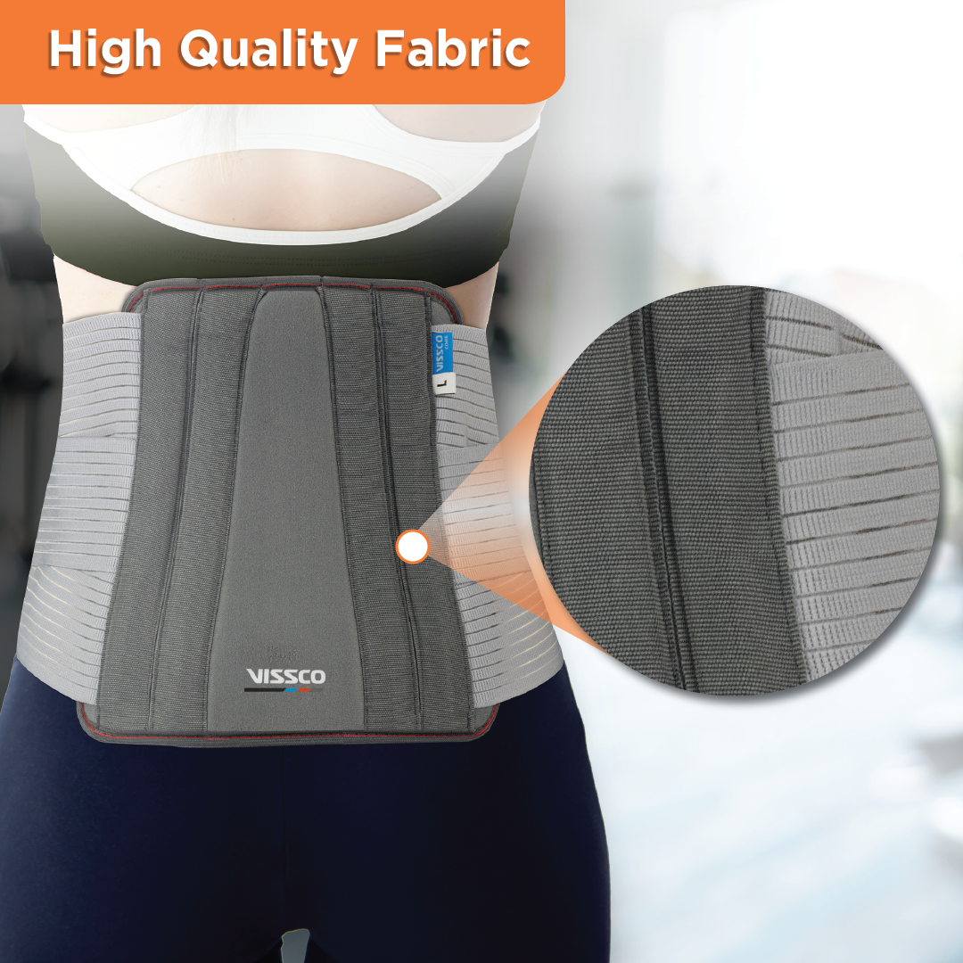 Vissco Lumbo Sacral Belt | Supports the Lumbar Spine | Corrects Posture & Relieves Back Pain (Grey)