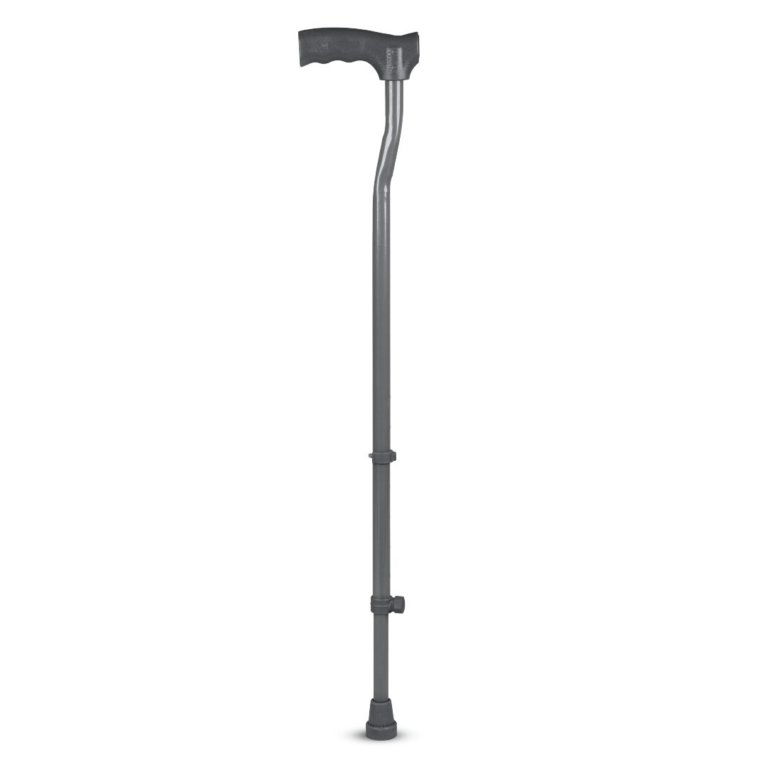 Vissco Medipedic Single Powder Coated Stick for Physically Challenged | Light Weight & Adjustable Height (Grey)
