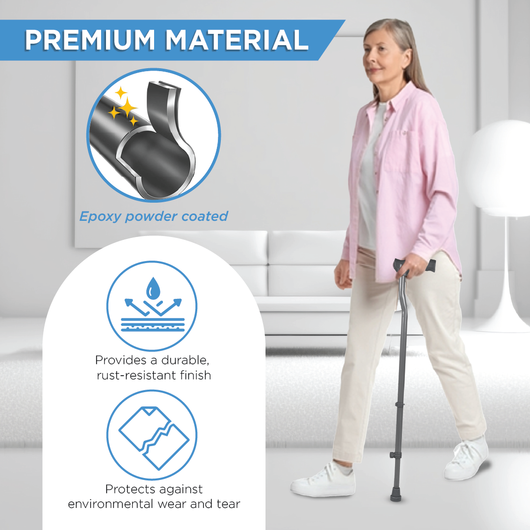 Vissco Medipedic Walking Stick - L-Shaped | Mild Steel