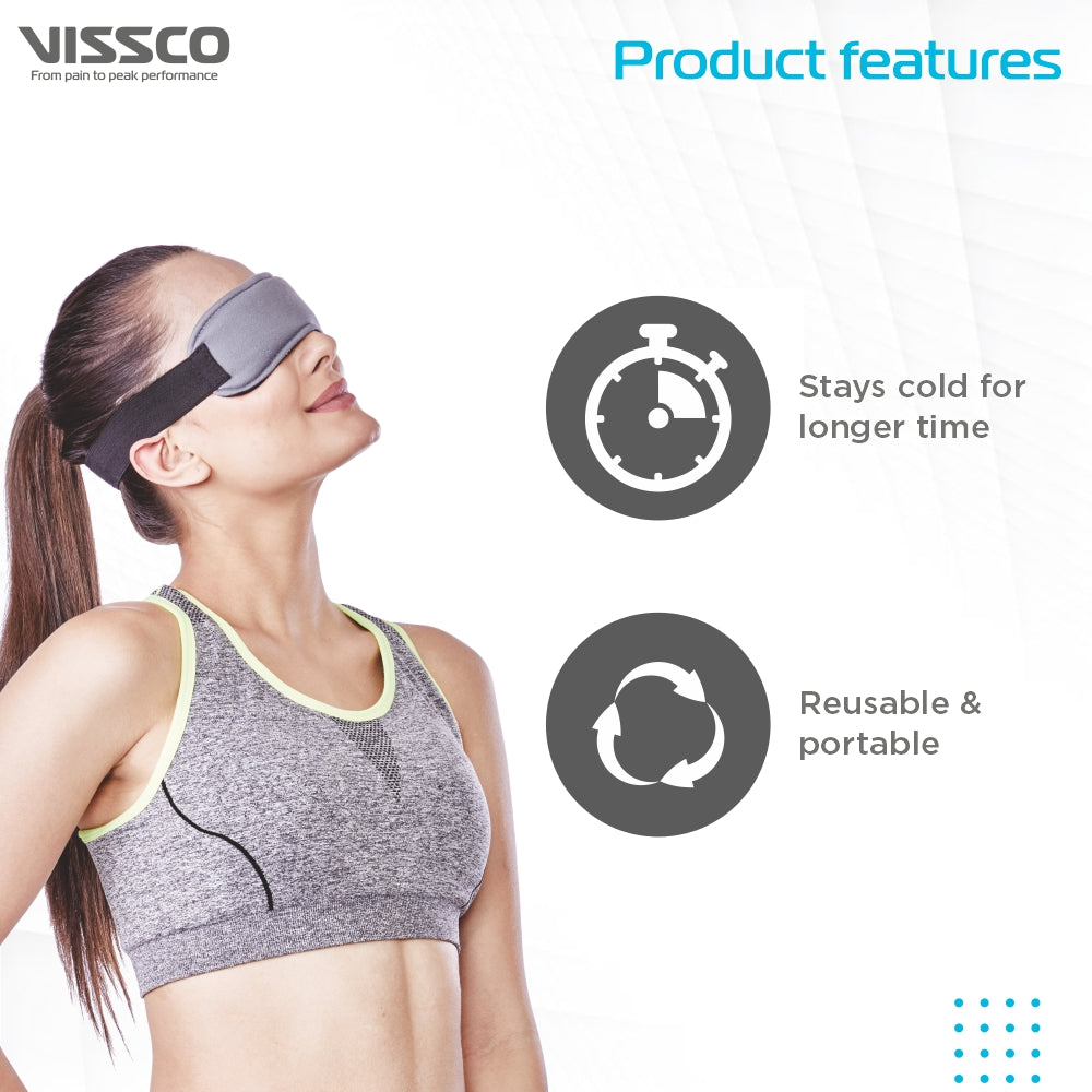 Vissco Eye Mask (Cool Gel)| Eye Relaxing Mask For Puffy, Tired Eyes | Dark Circles & Dry Eyes (Grey)