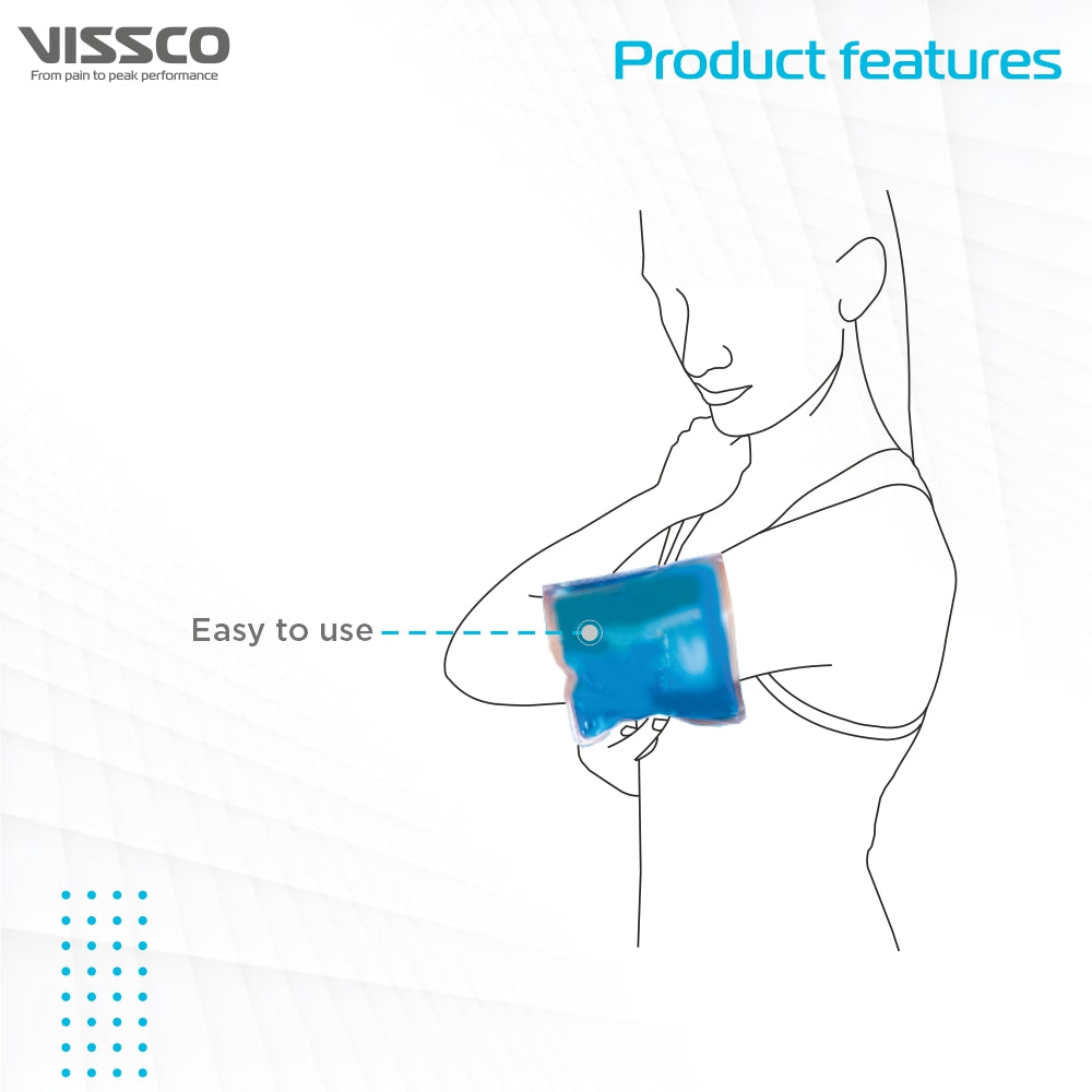 Vissco Icecool Gel Pack | Re-Freezable for Instant Pain Relief & Swelling (Blue)