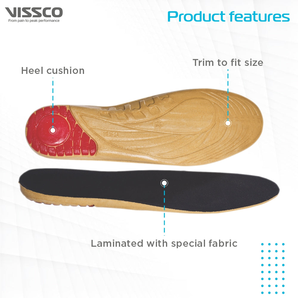 Vissco Orthopaedic Cushioned Insole | Foot Support for Shock Absorption | Reduces Pressure on the Heel & Relieves Pain (Multicolor)