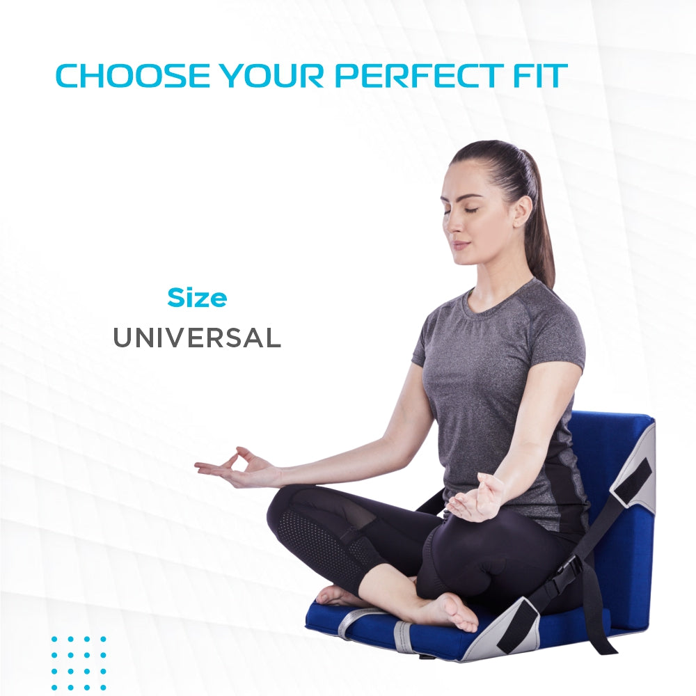 Orthopaedic Back Rest for Yoga| Helps to Correct Posture of the Low Back during Yoga (Blue) - Vissco Next