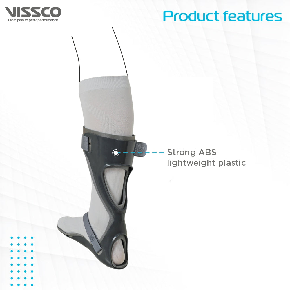 Vissco Ankle Foot Orthoses (AFO) | Maintains and Supports Foot to prevent Foot Drop | With Socks (Grey)