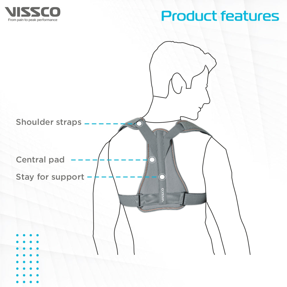 Vissco Clavicle Brace With Shoulder Sleeve | Provides Support to the Clavicle & Promote Healing (Grey)