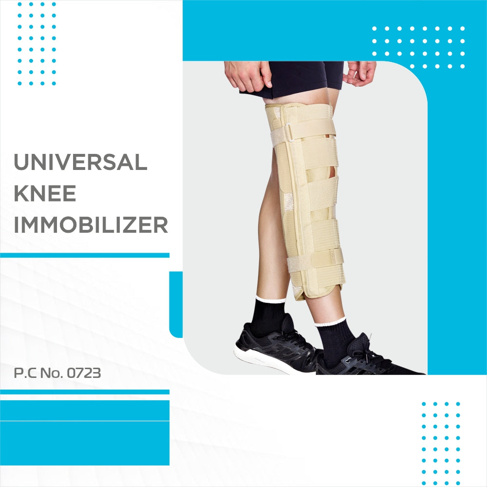 Vissco Knee Immobilizer | Locks the Motion & Stabilizes the Knee Joint (Beige)