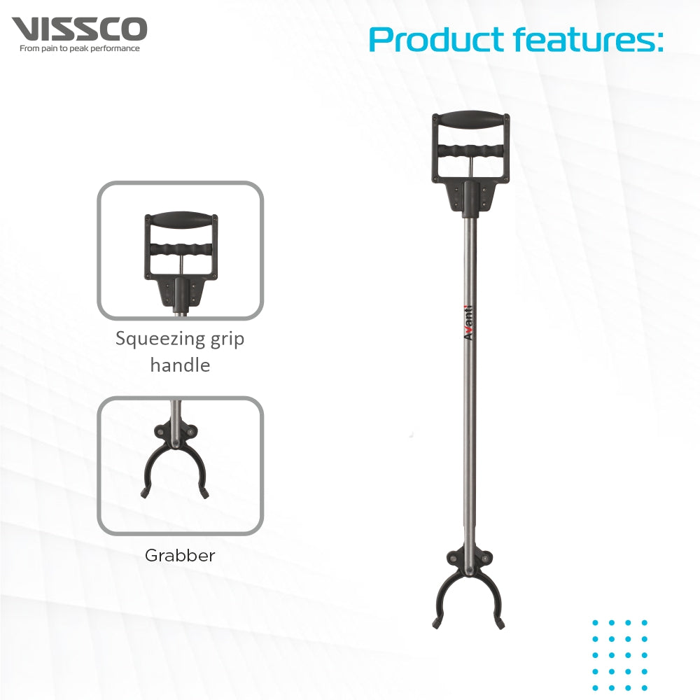Reacher Grabber with an Easy to Squeeze & Grip Handle| An Assistive Device for Elderly (Grey) - Vissco Next
