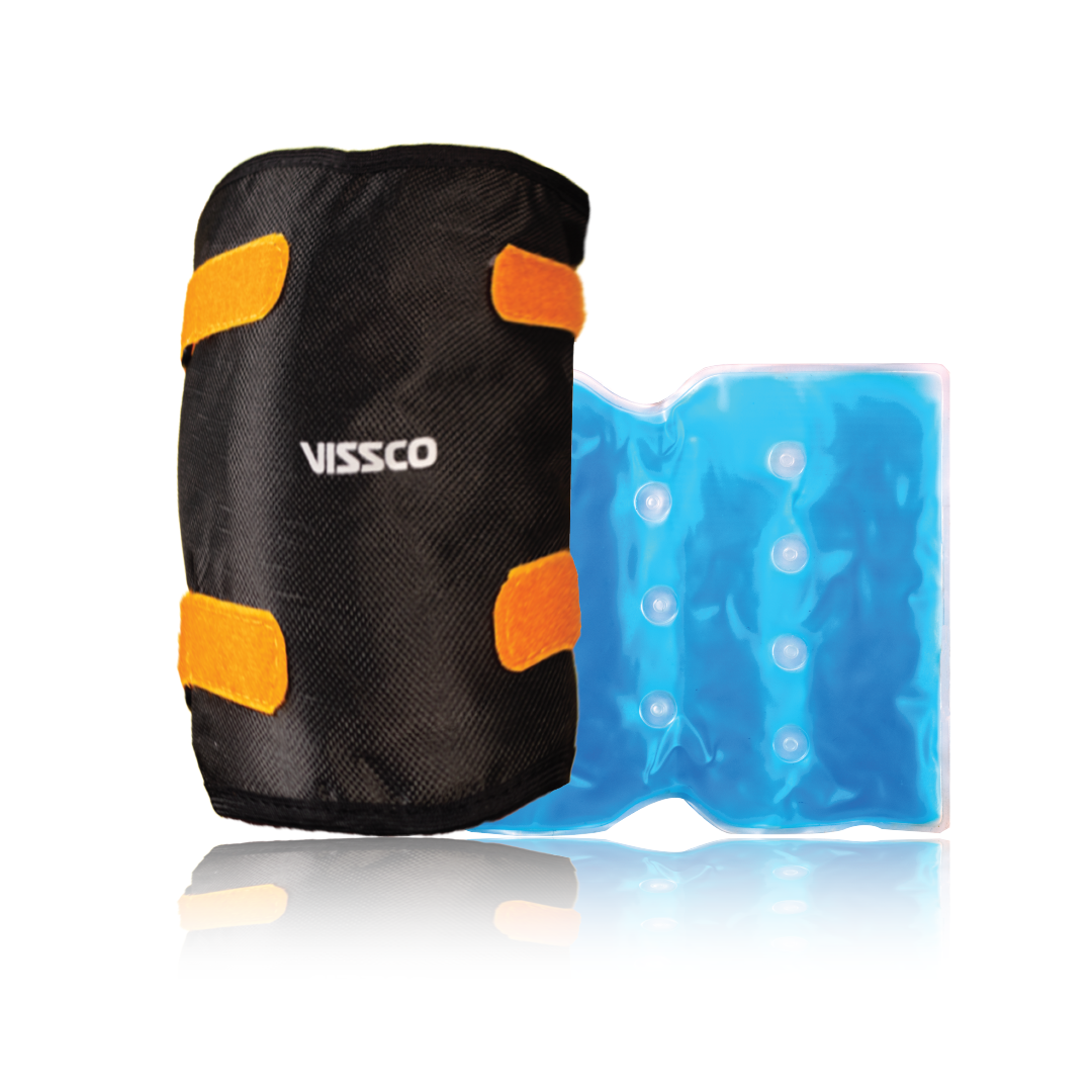 Vissco Flexi Hot & Cold Gel Pack Strap | Dual Purpose Heating & Cooling Solution to Relieve Muscle & Joint Pain (Black)