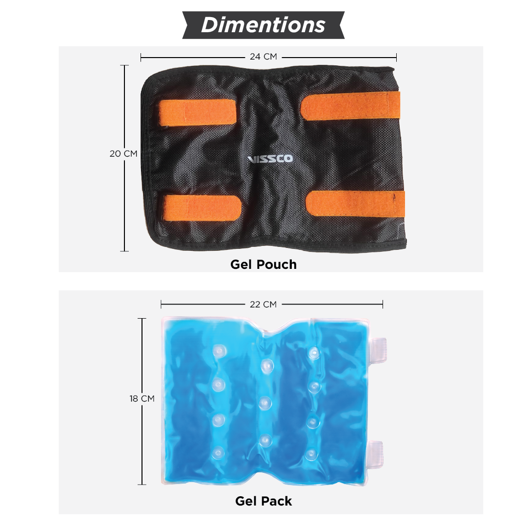 Vissco Flexi Hot & Cold Gel Pack Strap | Dual Purpose Heating & Cooling Solution to Relieve Muscle & Joint Pain (Black)
