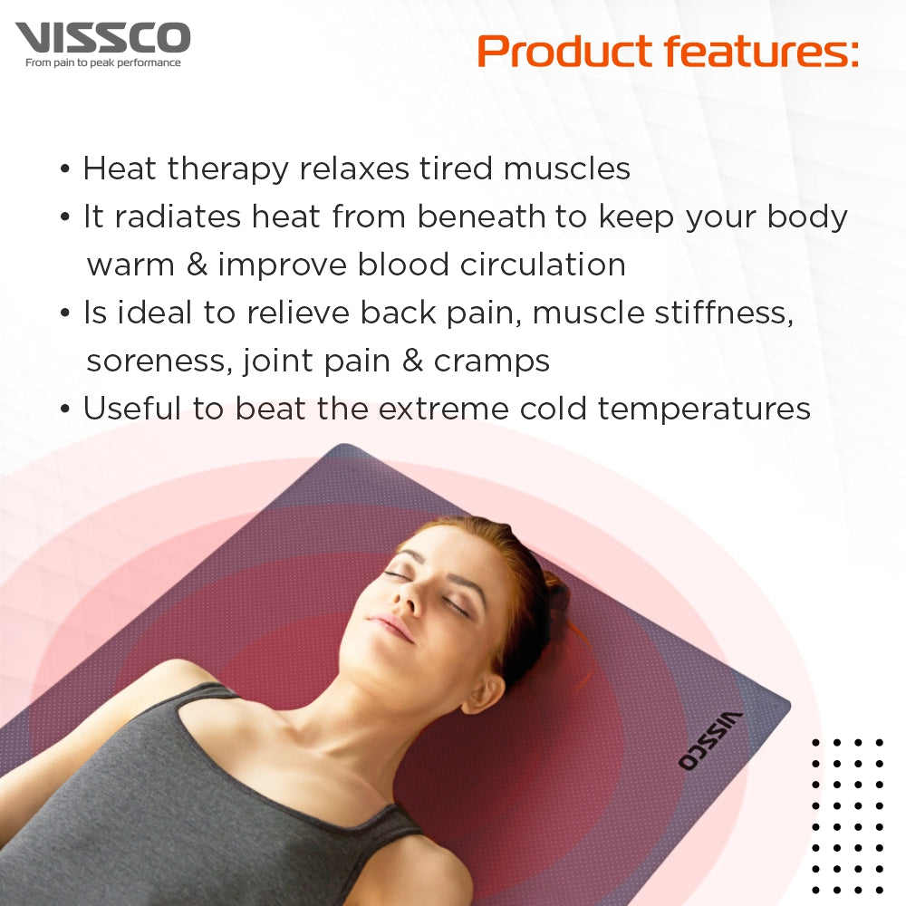 Vissco Ortho Heating Mat | Provides Blood Circulation & Helps to keep Body Warm (Grey)
