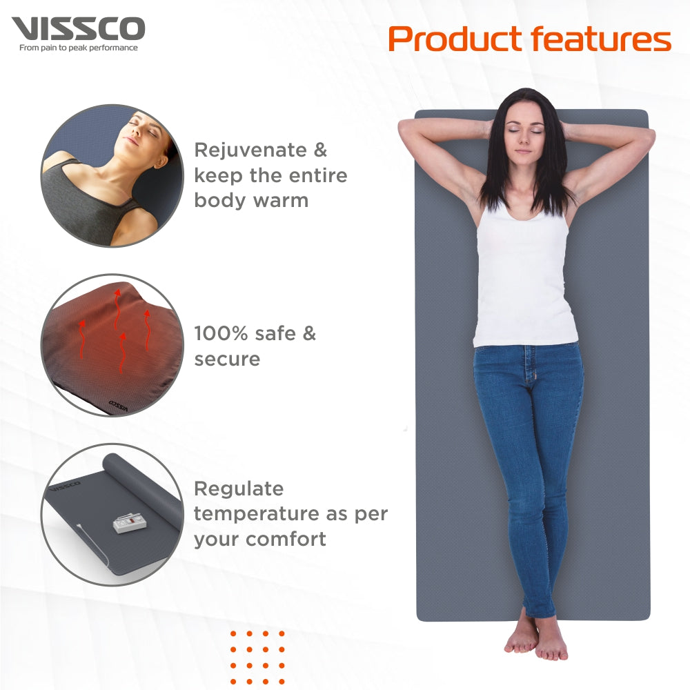 Vissco Ortho Heating Mat | Provides Blood Circulation & Helps to keep Body Warm (Grey)